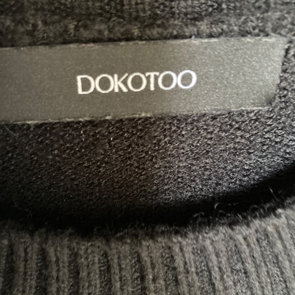 Black Sweater with Black and White Stripe Detail - Picture 9 of 9